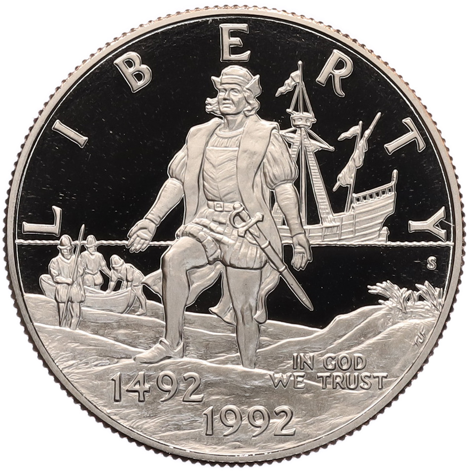 1/2 доллара (50 центов) 1992 года S США «500 лет путешествию Колумба» — Фото №1