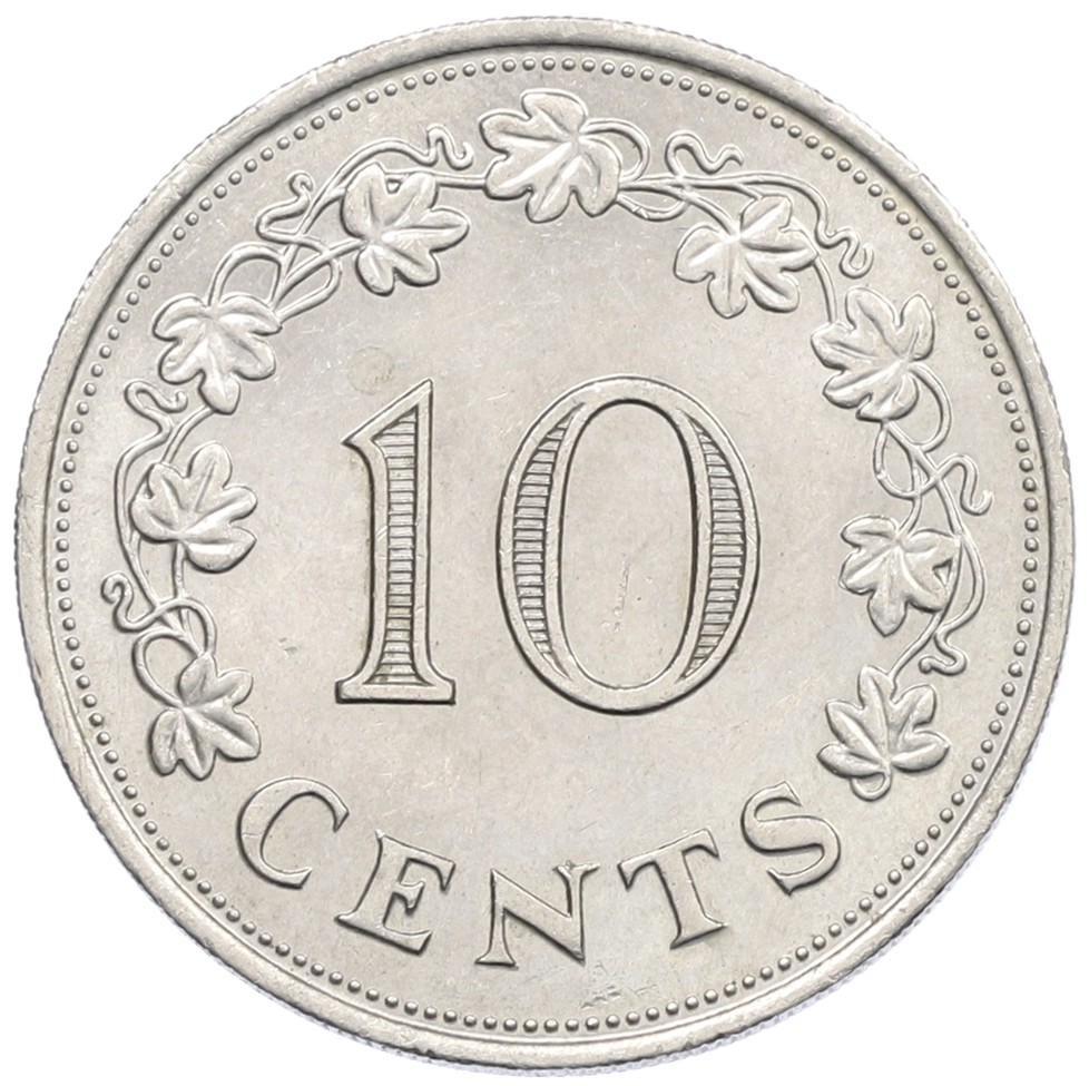 10 центов 1972 года Мальта — Фото №2