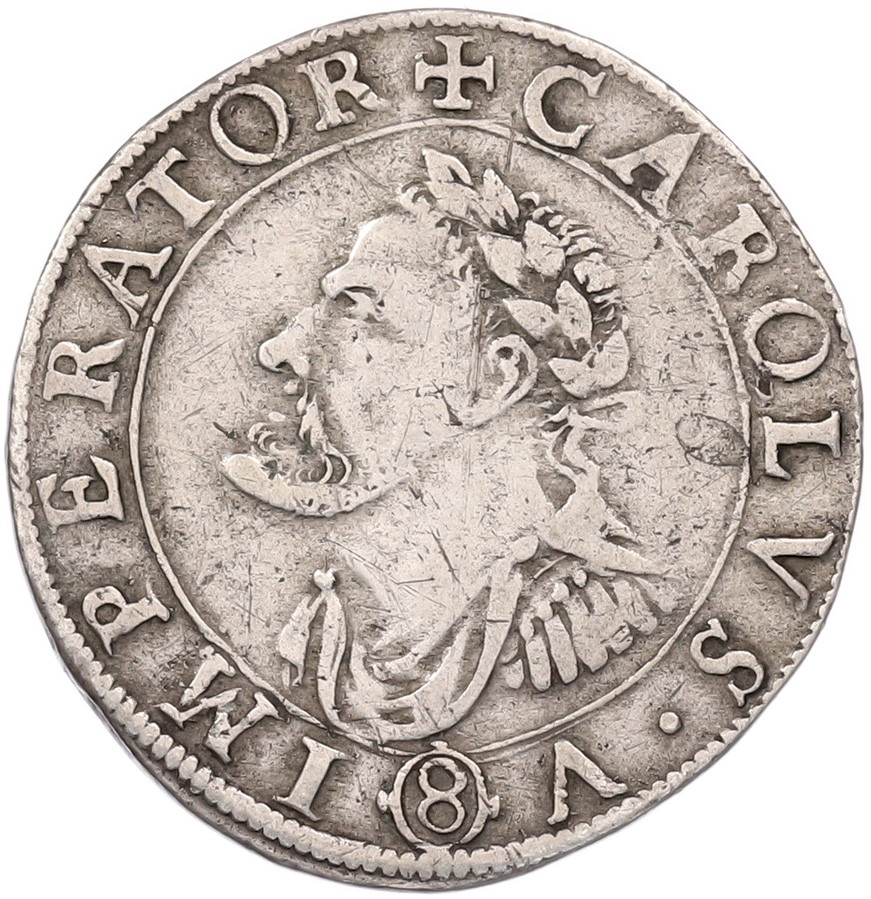 1 тестон (8 грошей) 1624 года Франция — город Безансон — Фото №1