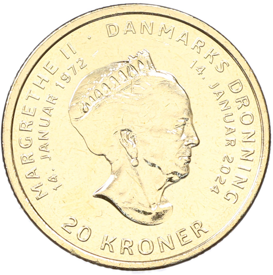20 крон 2024 года Дания «Отречение королевы Маргрете II от престола» — Фото №1