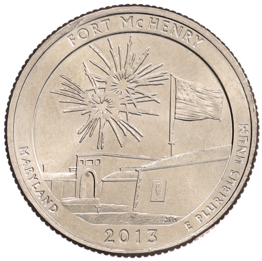 1/4 доллара (25 центов) 2013 года P США «Национальные парки — №19 Форт Мак-Генри» — Фото №1