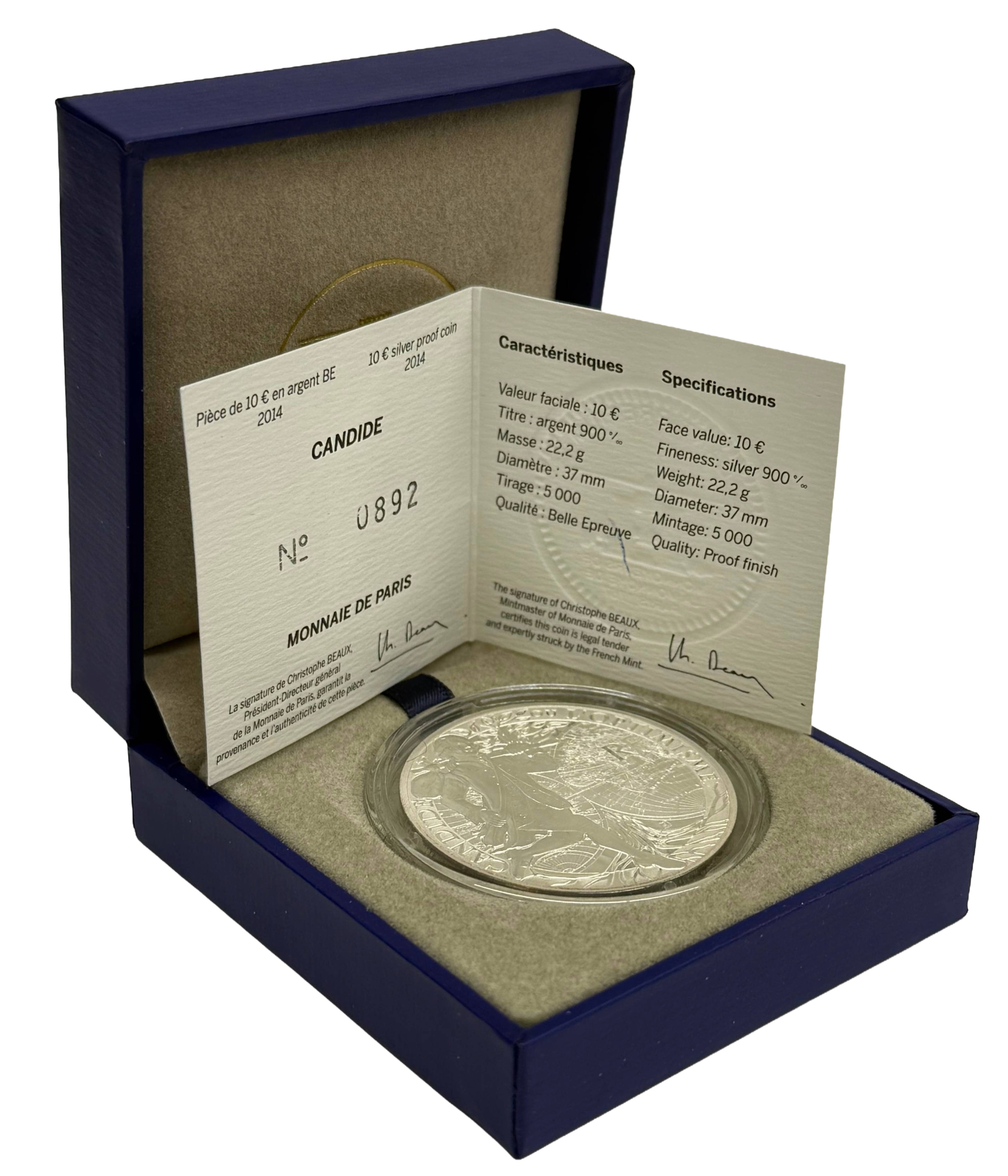 10 евро 2014 года Франция «Вольтер — Кандид или Оптимизм» — Фото №3