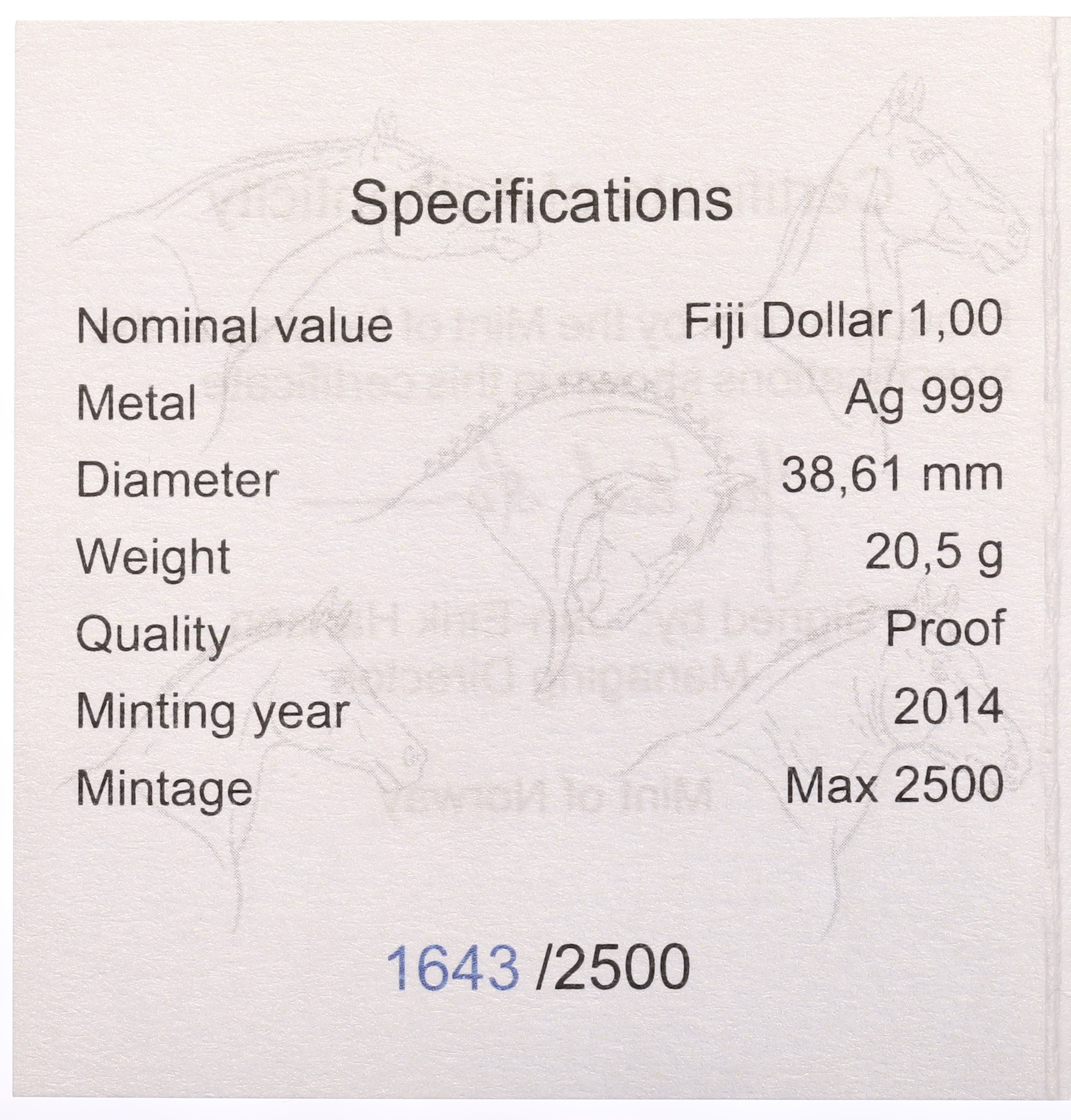 1 доллар 2014 года Фиджи «Китайский гороскоп — Год лошади» — Фото №3