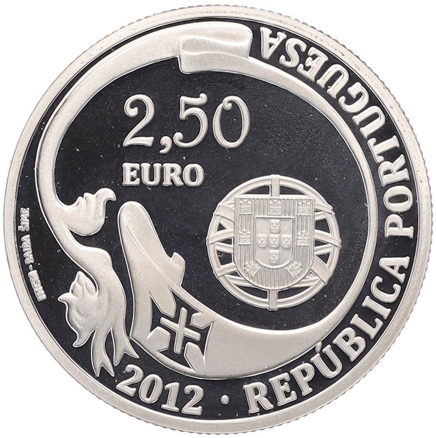 2.5 евро 2012 года Португалия «75 лет учебному кораблю Сагреш» — Фото №2