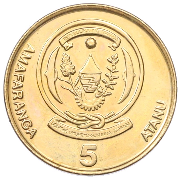 5 франков 2009 года Руанда — Фото №2
