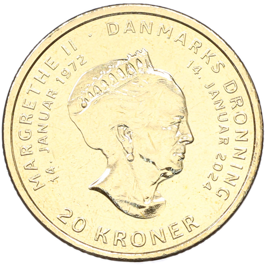 20 крон 2024 года Дания «Отречение королевы Маргрете II от престола» — Фото №1