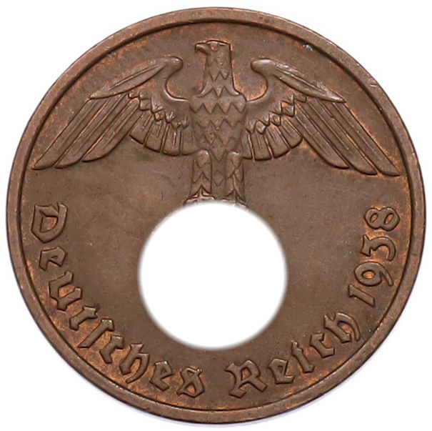 2 рейхспфеннига 1938 года D Германия — Фото №1