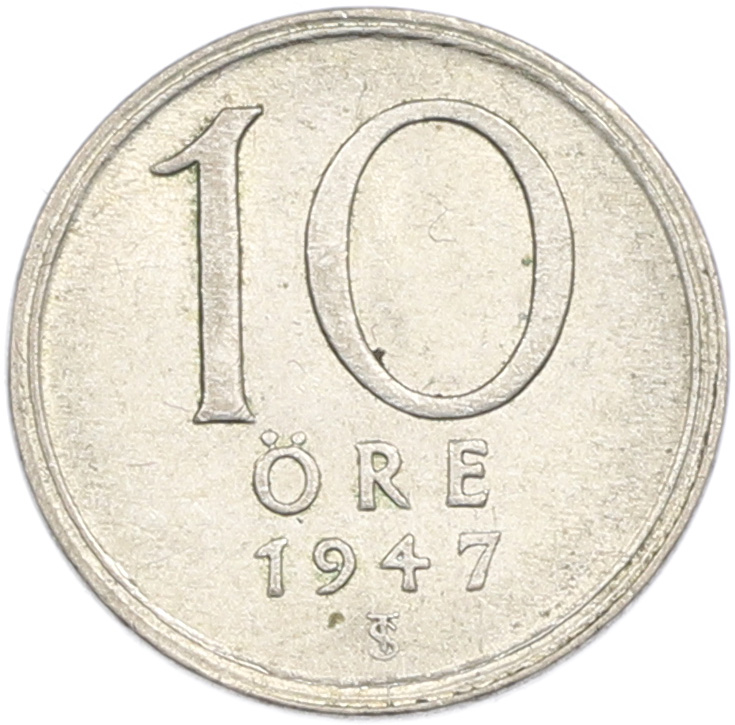 10 эре 1947 года Швеция — Фото №1