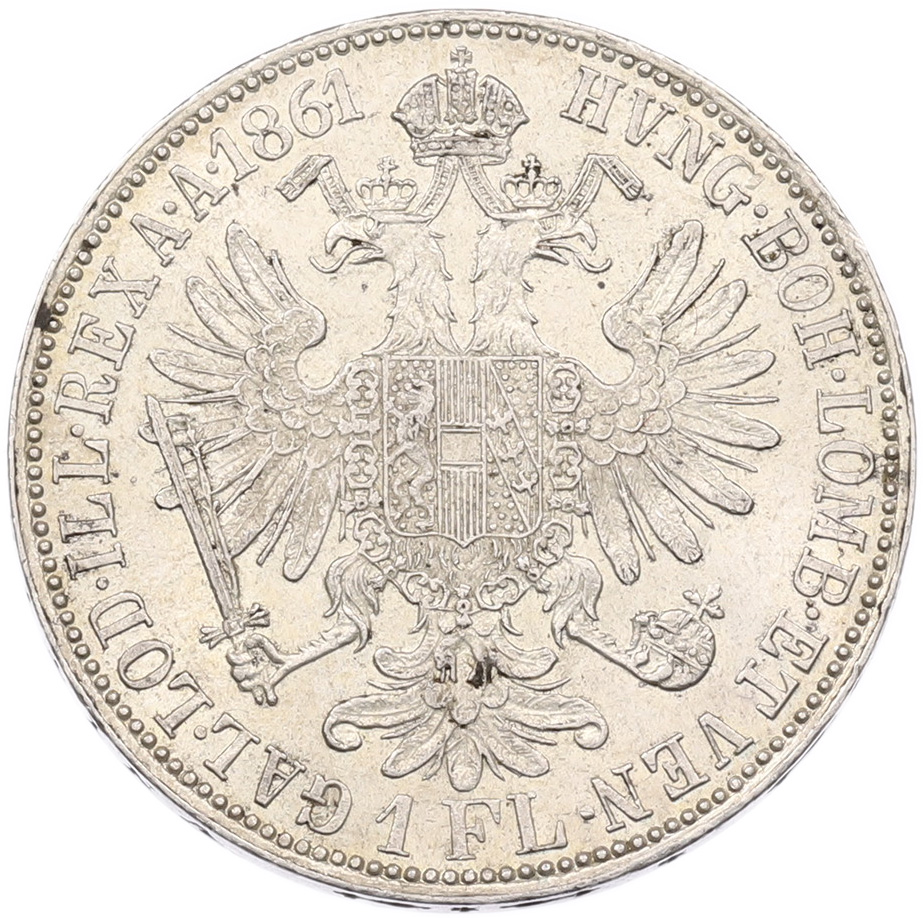 1 флорин 1861 года Австрия — Фото №1