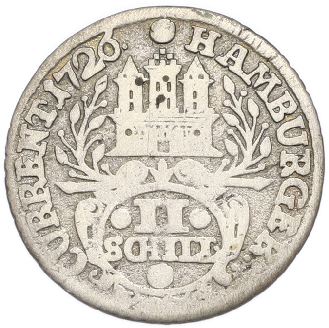 2 шиллинга 1726 года Гамбург — Фото №1