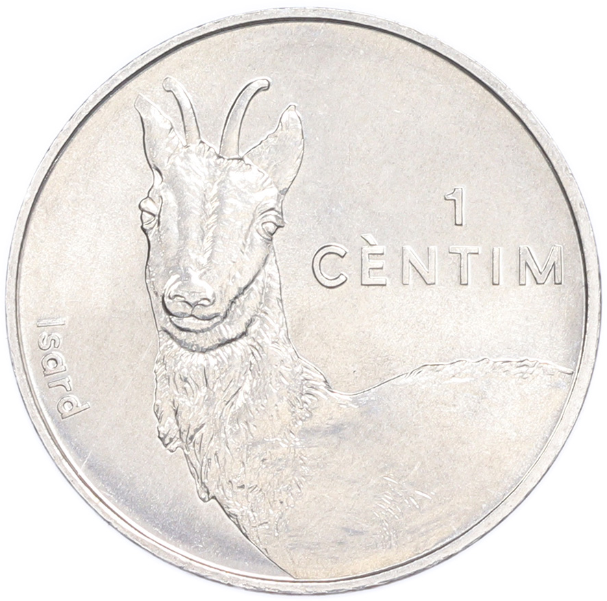 1 сентим 2002 года Андорра «Пиренейская серна» — Фото №1