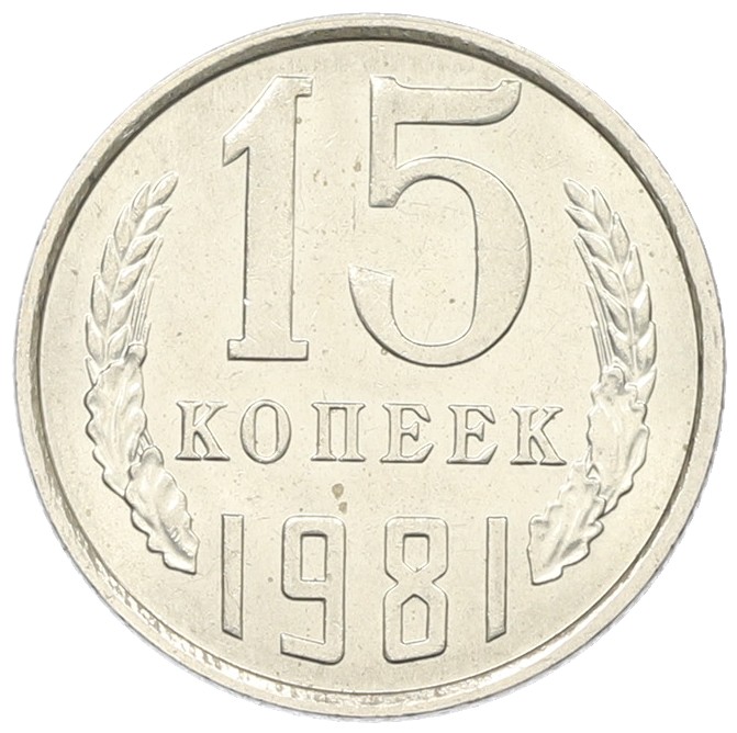 15 копеек 1981 года СССР — Фото №1