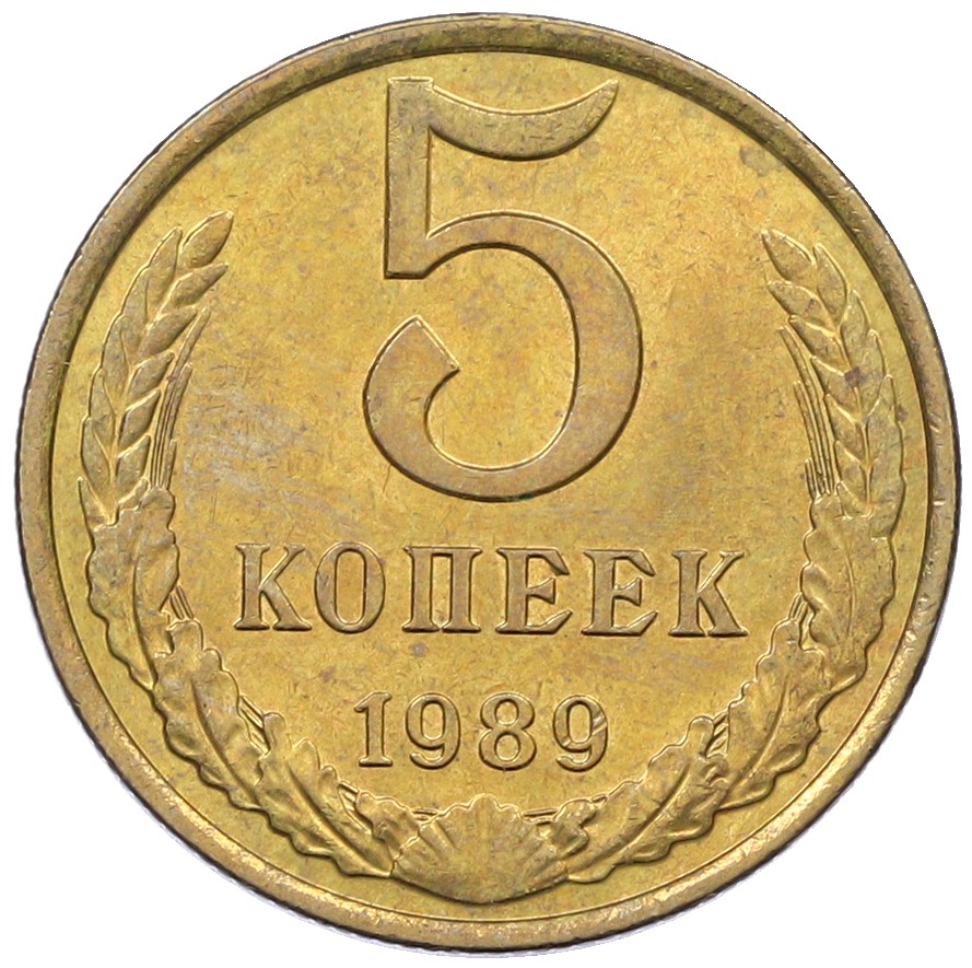 5 копеек 1989 года СССР — Фото №1