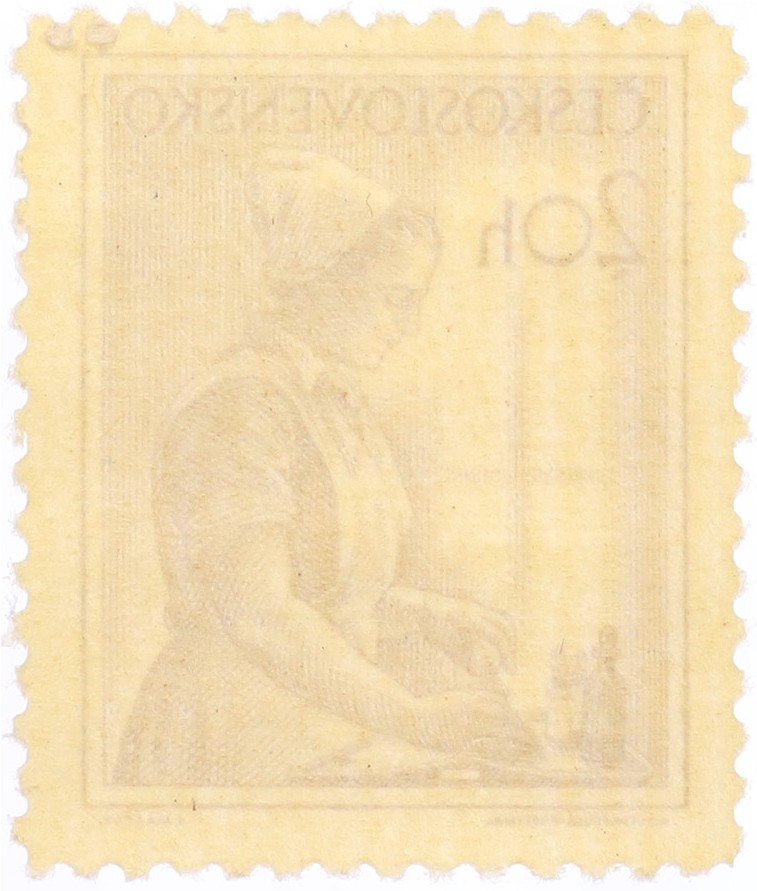 Почтовая марка 20 геллеров 1954 года Чехословакия — Фото №2