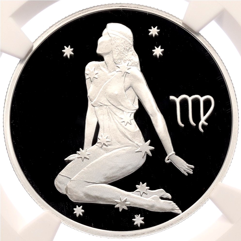 2 рубля 2002 года СПМД «Знаки зодиака — Дева» в слабе NGC (PF70 ULTRA CAMEO) — Фото №1