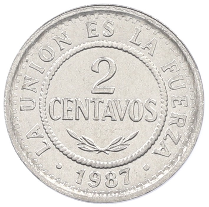 2 сентаво 1987 года Боливия — Фото №1