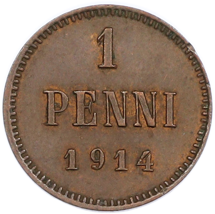1 пенни 1914 года Русская Финляндия — Фото №1