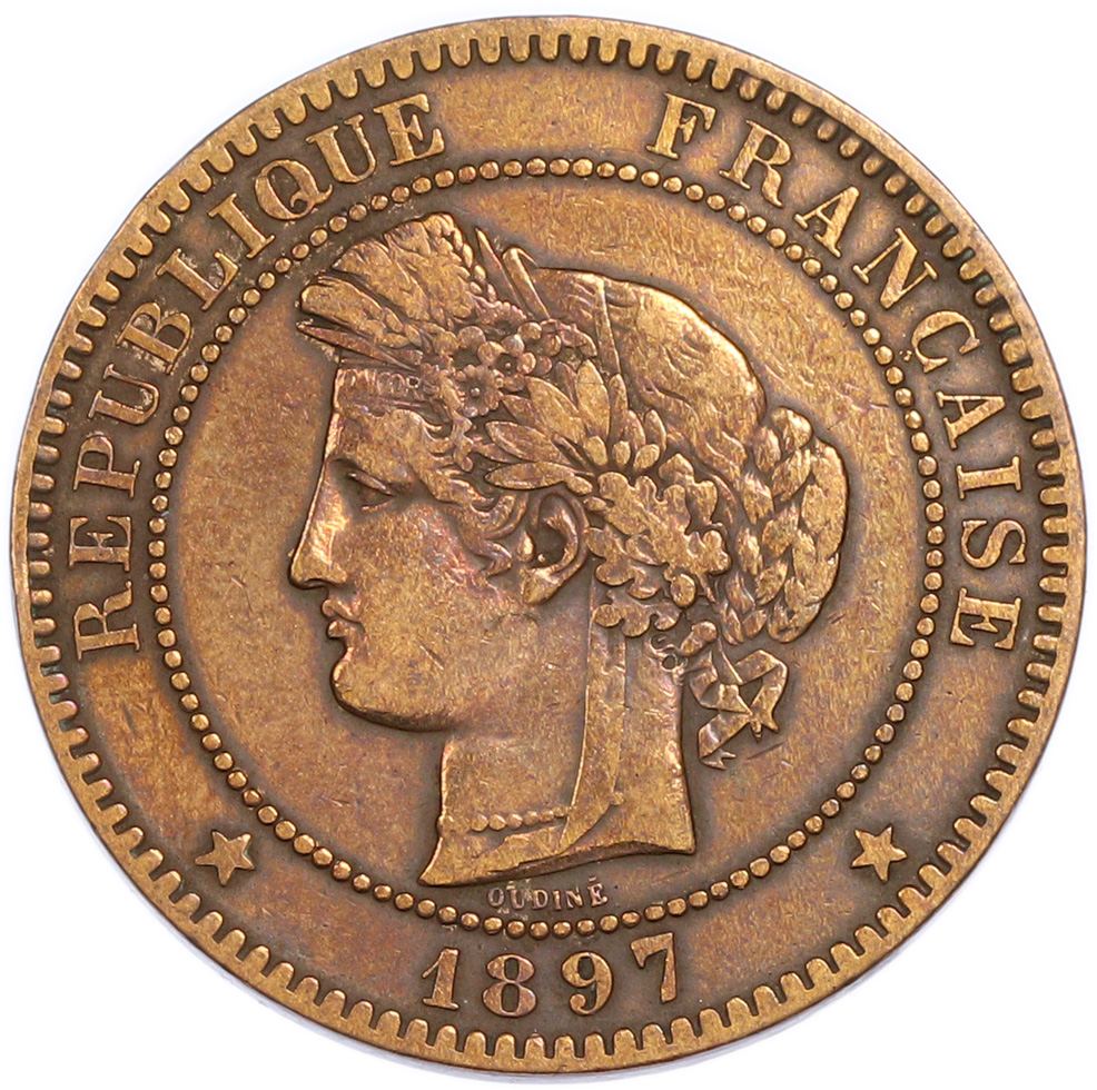 10 сантимов 1897 года Франция — Фото №1