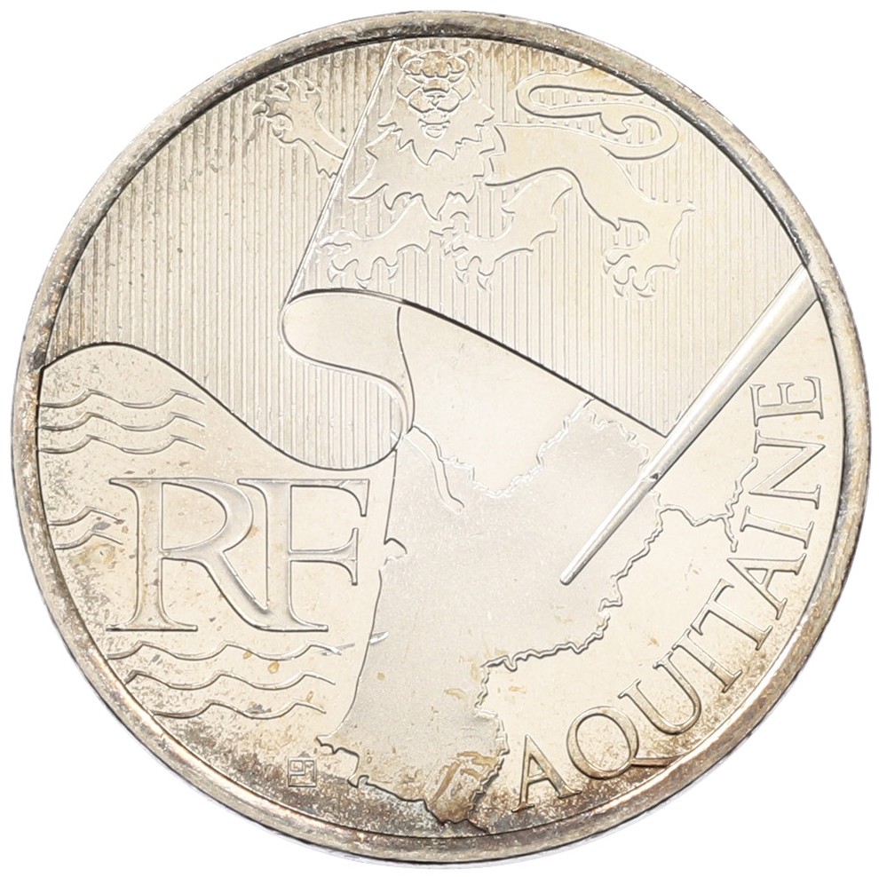 10 евро 2010 года Франция «Регионы Франции — Аквитания» — Фото №1
