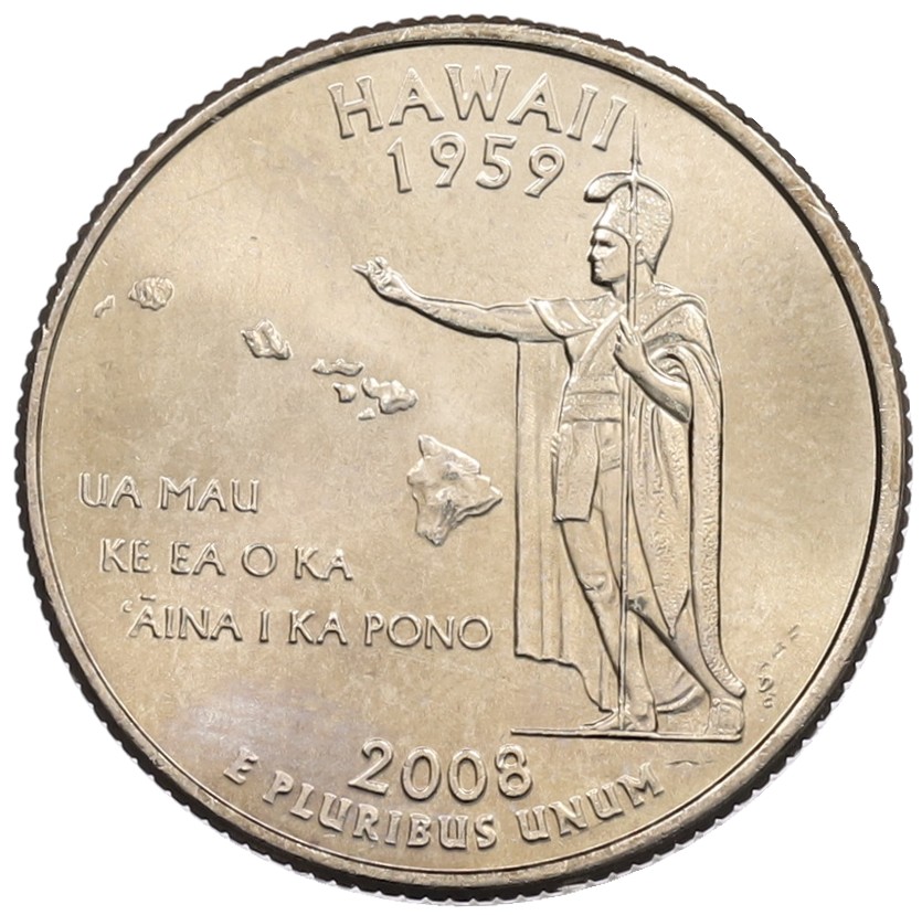 1/4 доллара (25 центов) 2008 года P США «Штаты и территории — Гавайи» — Фото №1