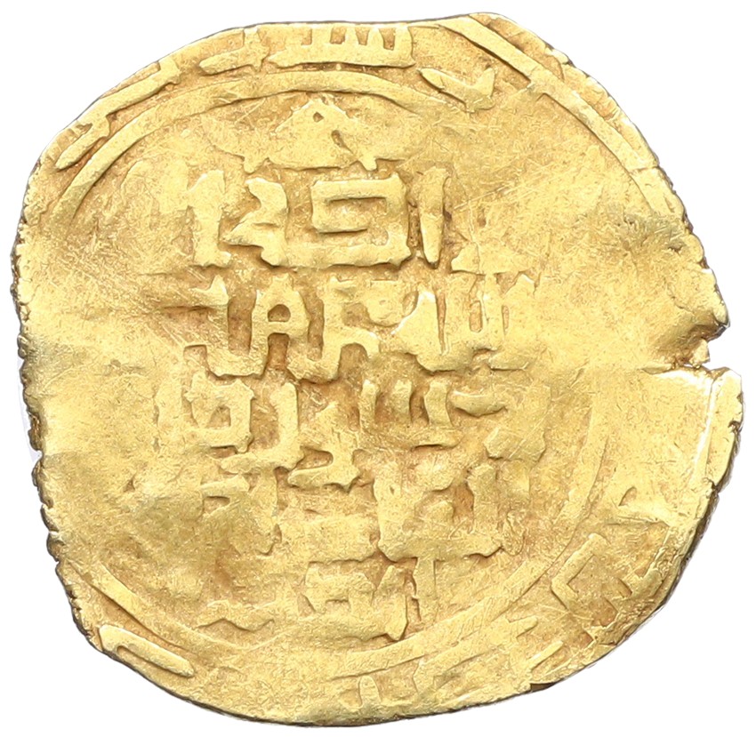 Динар 1227-1242 года (AH 624-639) Великая Монгольская империя (правление Угедея) с именем имама ан-Насир ли-д-дина и эпитетом «хани» — Фото №1