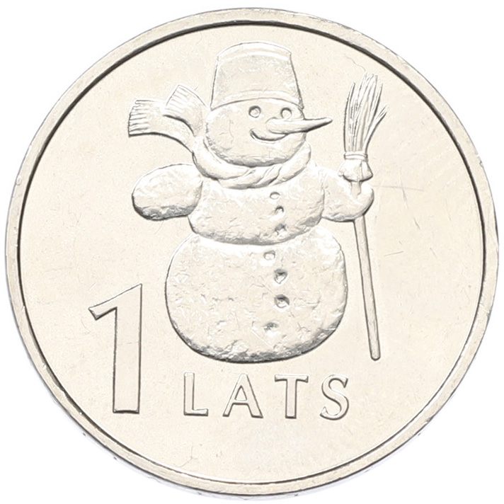 1 лат 2007 года Латвия «Снеговик» — Фото №1