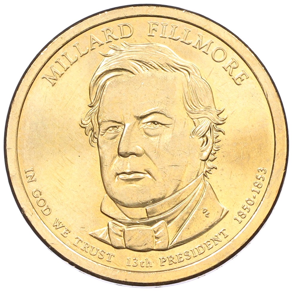 1 доллар 2010 года (D) США «13-й президент США Миллард Филлмор» — Фото №1