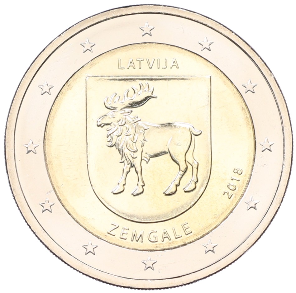2 евро 2018 года Латвия «Исторические области Латвии — Земгале» — Фото №1