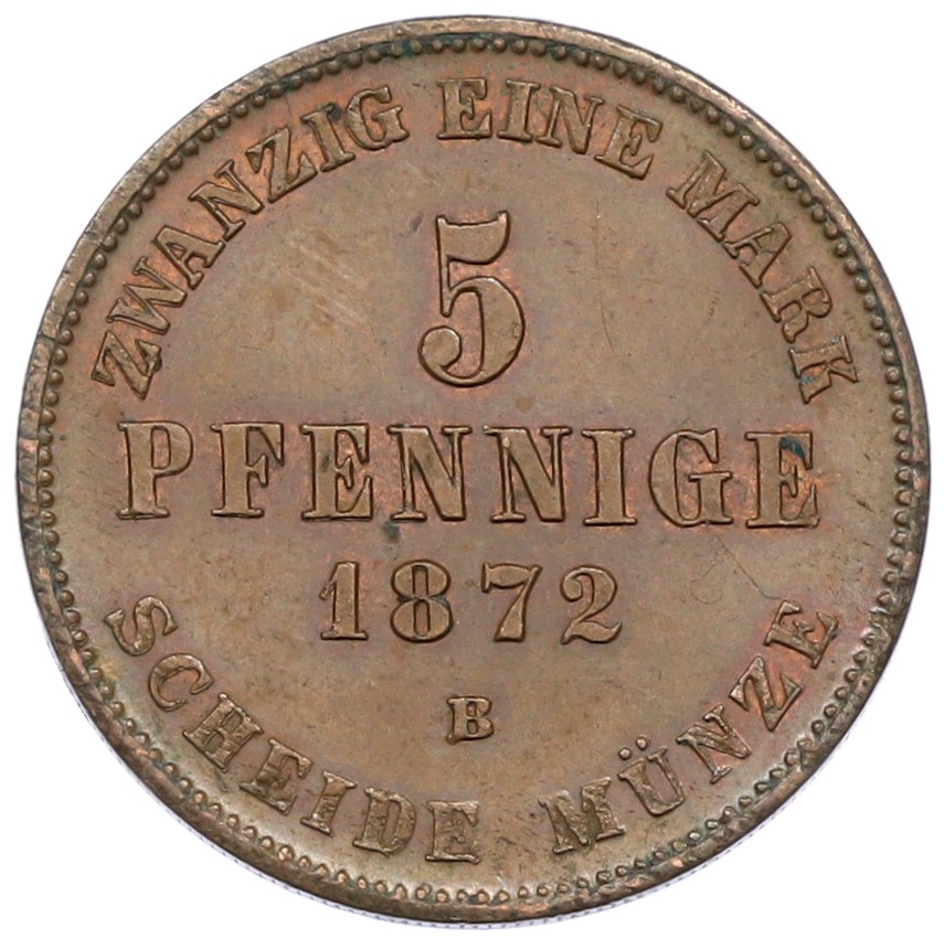 5 пфеннигов 1872 года Мекленбург-Шверин — Фото №1
