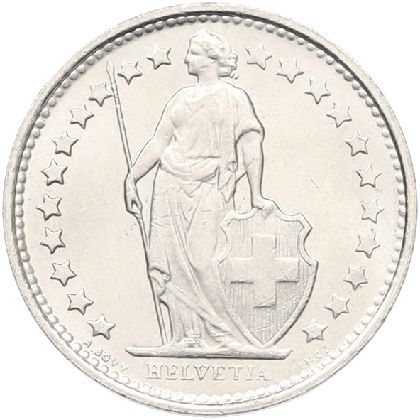 1/2 франка 1973 года Швейцария — Фото №2