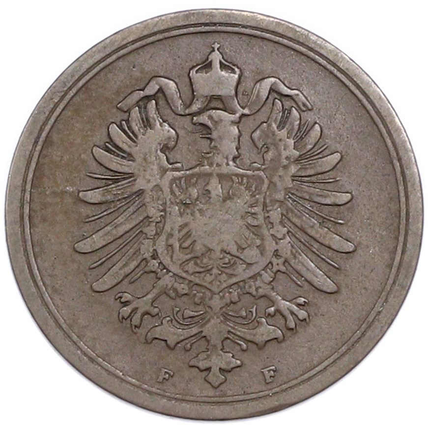 1 пфенниг 1876 года F Германия — Фото №2