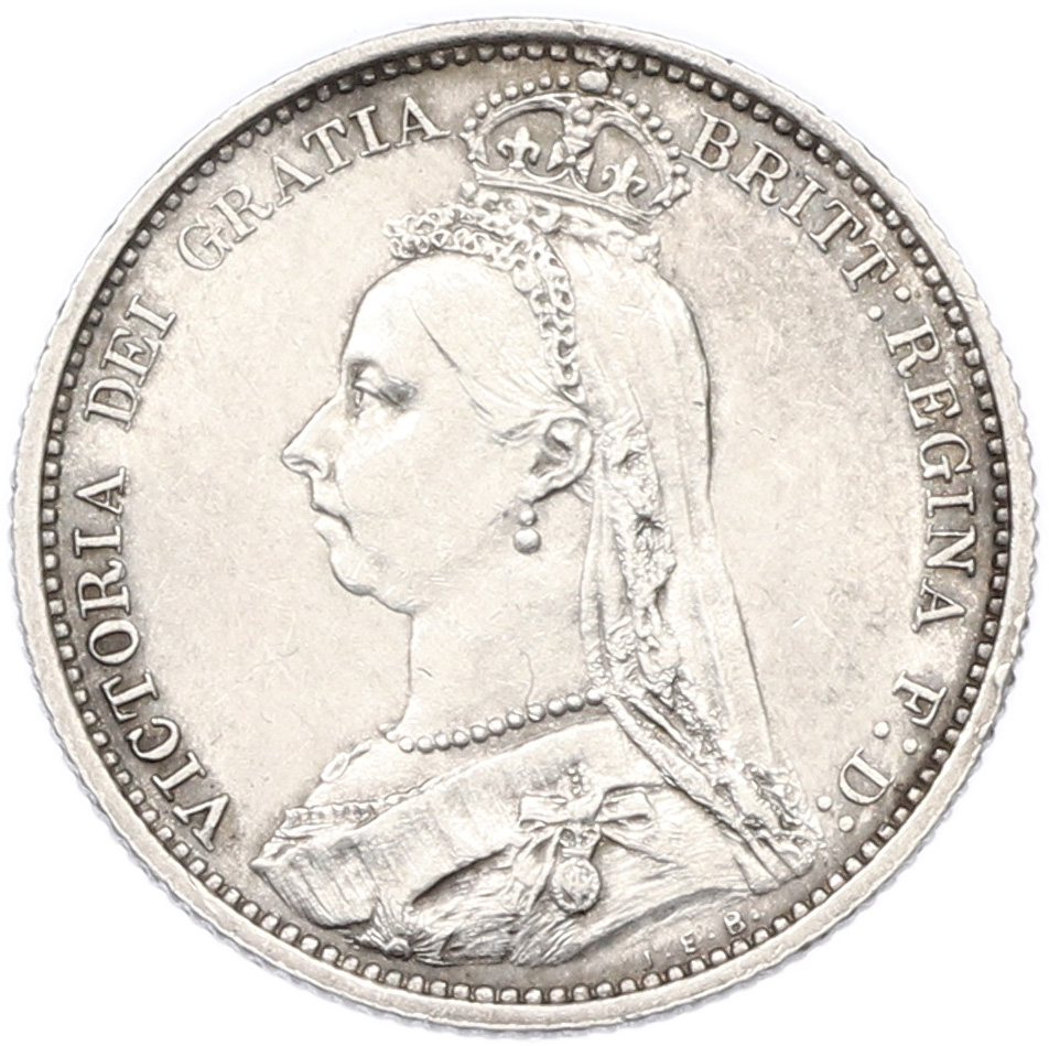 6 пенсов 1887 года Великобритания — Фото №2