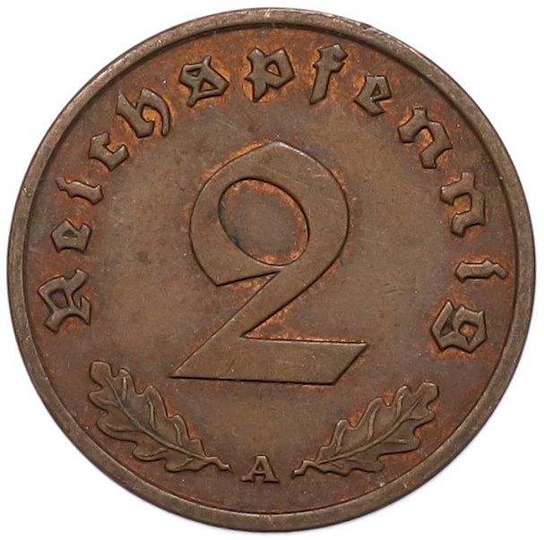 2 рейхспфеннига 1937 года A Германия — Фото №2