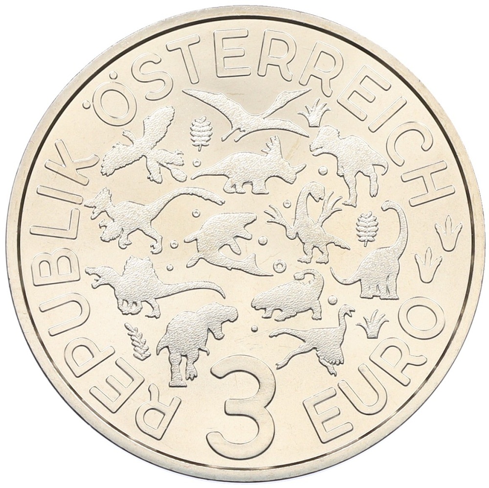 3 евро 2022 года Австрия «Супер динозавры — Пахицефалозавр» — Фото №2