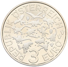 3 евро 2022 года Австрия «Супер динозавры — Пахицефалозавр» — Фото №2