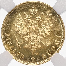 10 марок 1913 года Русская Финляндия — в слабе NGC (MS64) — Фото №2