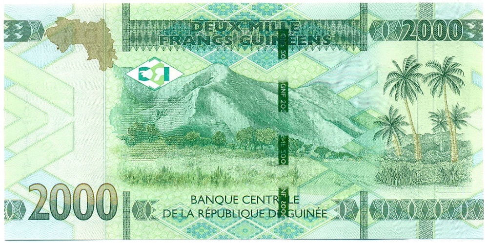 2000 франков 2022 года Гвинея — Фото №2