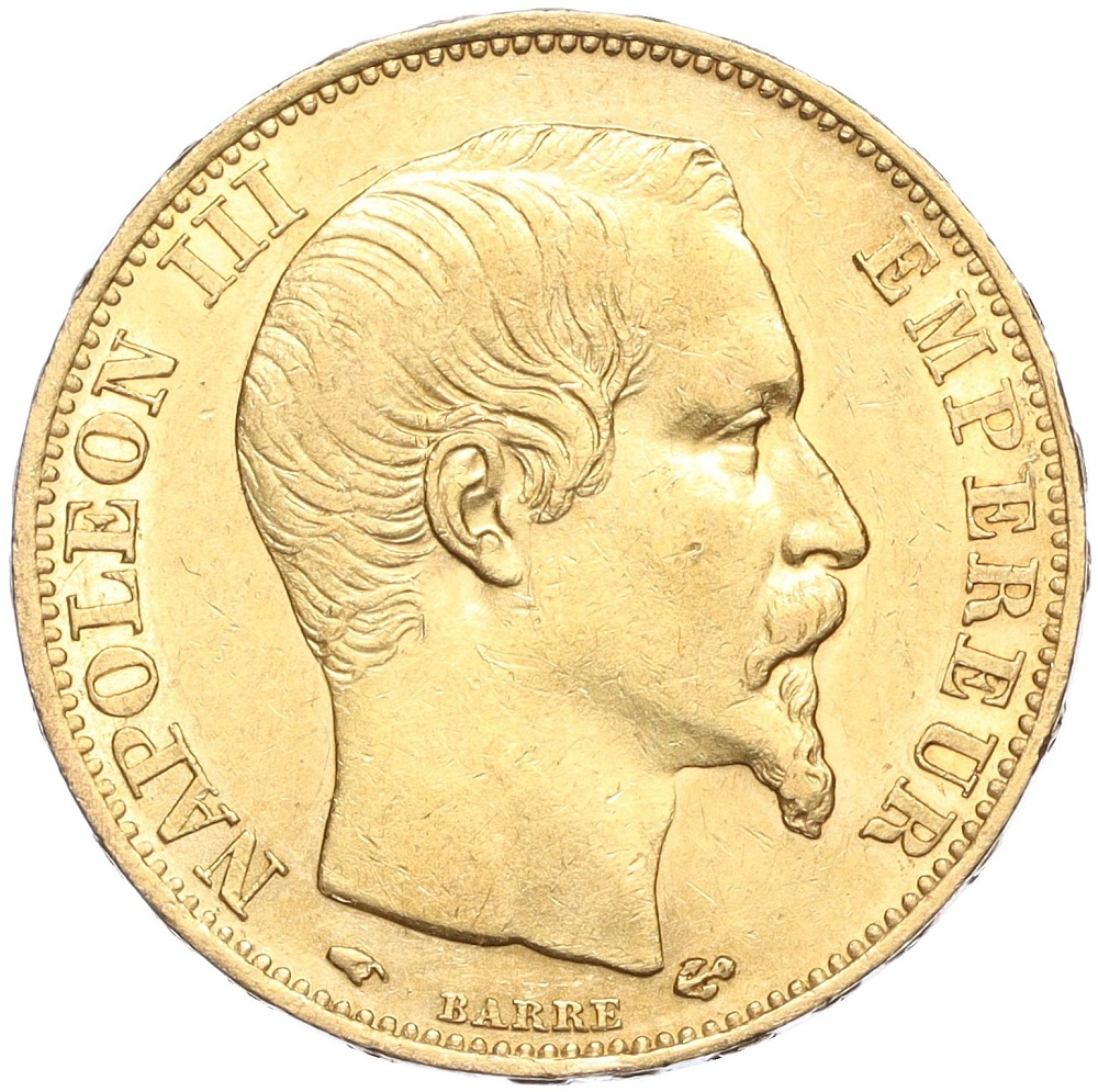 20 франков 1858 года A Франция (Наполеон III) — Фото №2