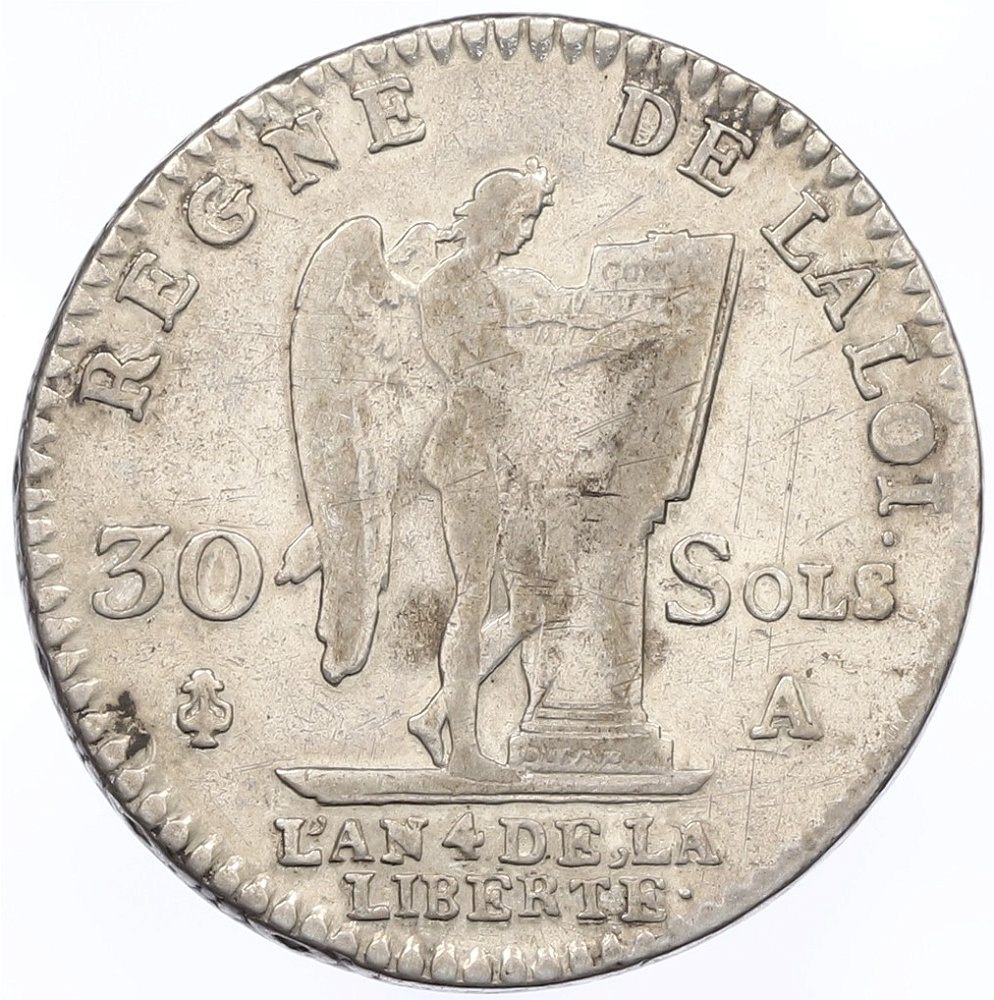 30 солей 1792 года А Франция (Людовик XVI) — Фото №1