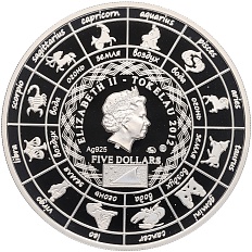 5 долларов 2012 года Токелау «Знаки зодиака — Близнецы» — Фото №2