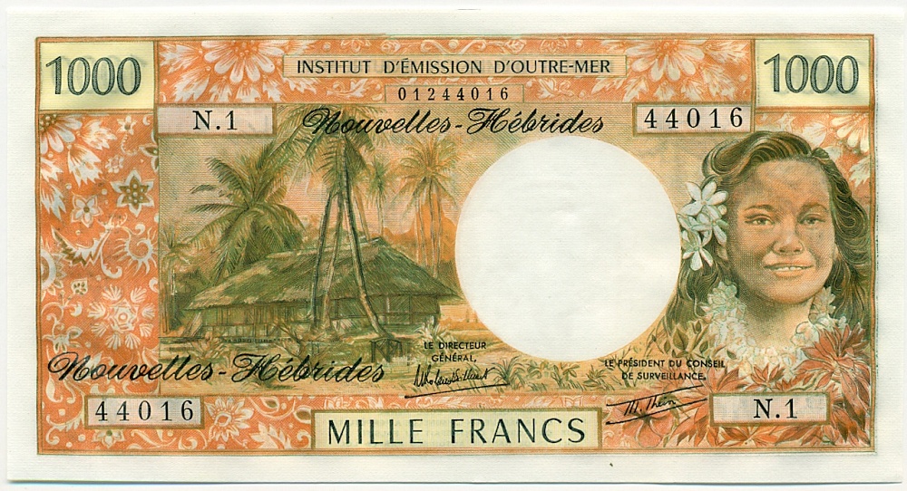 1000 франков 1979 года Новые Гебриды — Фото №1