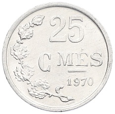 25 сантимов 1970 года Люксембург — Фото №1