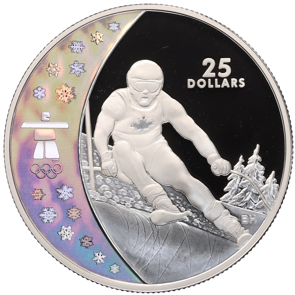 25 долларов 2007 года Канада «XXI зимние Олимпийские Игры 2010 в Ванкувере — Горные лыжи» — Фото №1