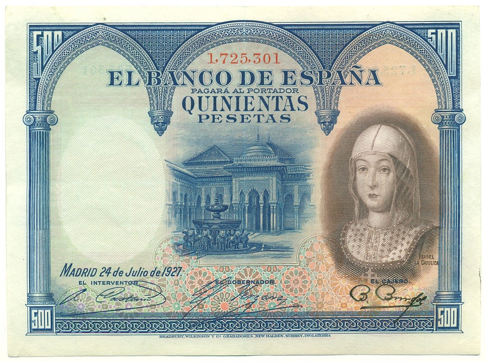 500 песет 1927 года Испания — Фото №1