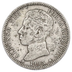 1 песета 1903 года Испания — Фото №1
