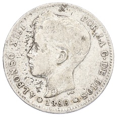1 песета 1900 года Испания — Фото №1