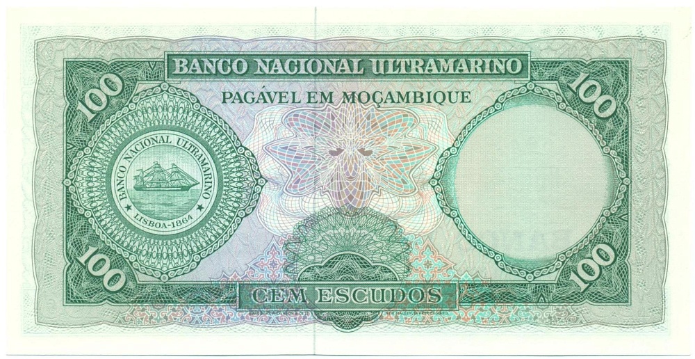 100 эскудо 1961 года Мозамбик — Фото №2