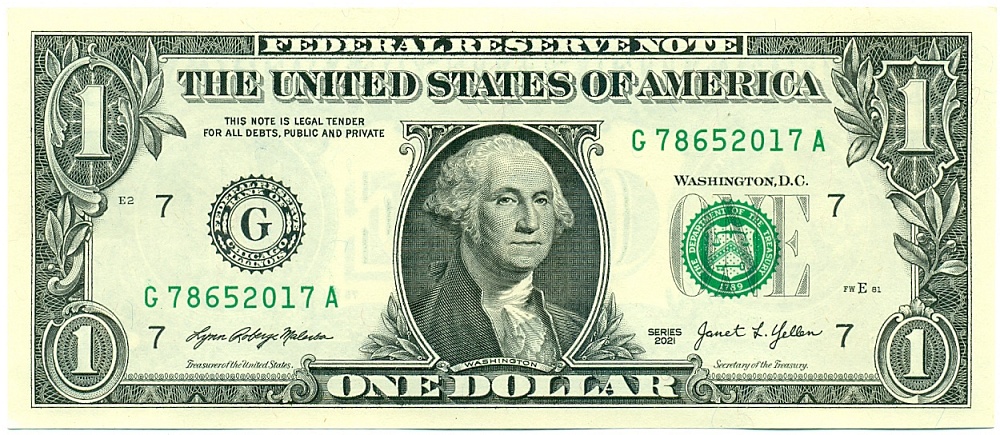 1 доллар 2021 года США — Фото №1