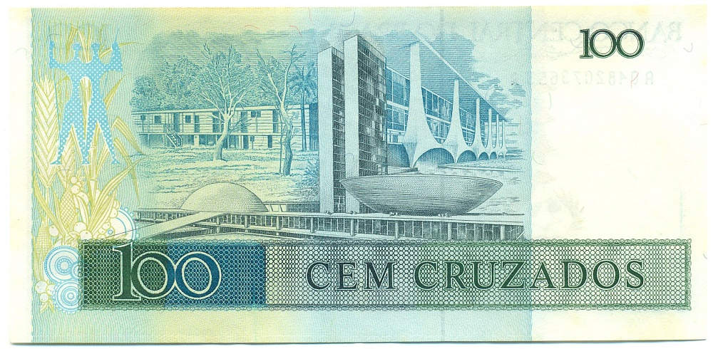 100 крузадо 1986 года Бразилия — Фото №2