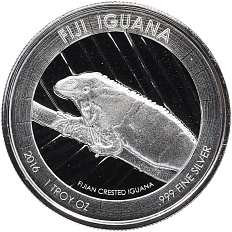 1 доллар 2016 года Фиджи «Фиджийская игуана» — Фото №1